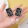 LED Keychain Pocket Watch Digital Electronic Watch Keychain Luminous Function Hanging Watch Touch Display Digital Pendant Watch