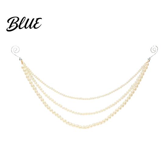 Classy Indoor Decorative Garlands Christmas Faux Pearl Garland, Multi-Strand Beaded Swag Hanging Banner, Chain Crystal Bead Strands for Holiday Mantel