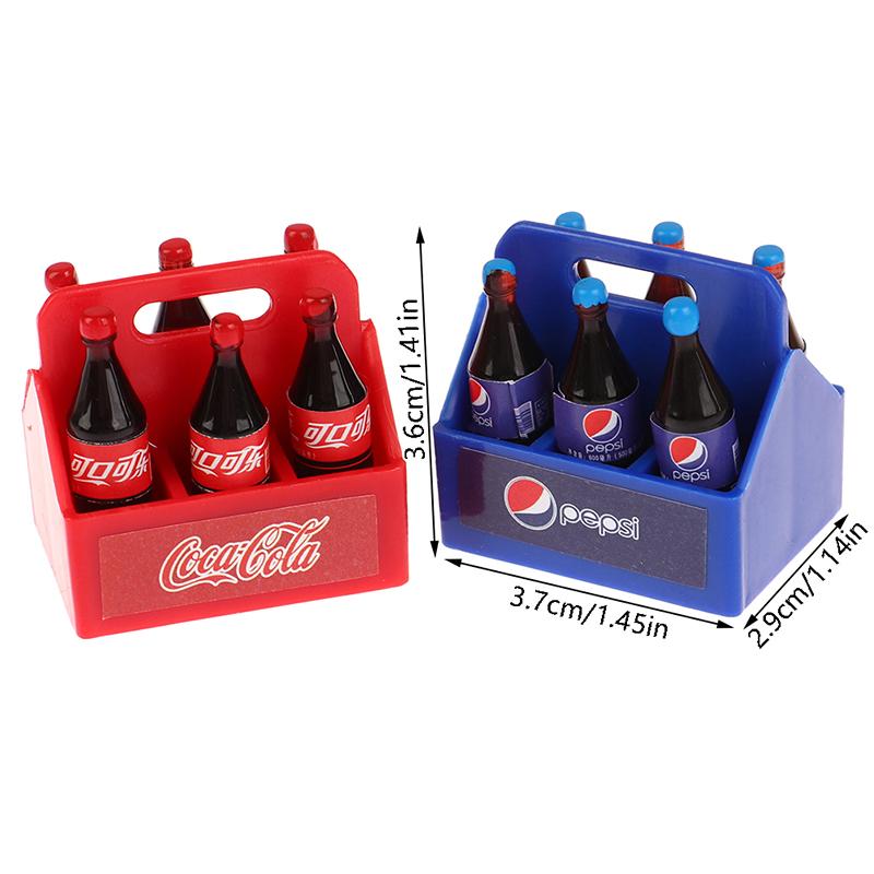1Set Dollhouse Miniature Cola Soda Sprite Bottles Modle Kitchen Diy Accessories