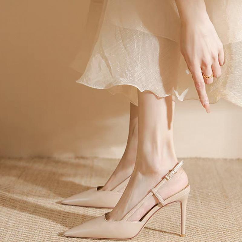 Pointed High Heels Women's 2025 New Summer Temperament Nude Stiletto Bag Head Sandals Are Not Tired of Feet Fashion Shoes