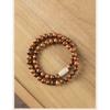 Unique Design Vietnamese Yellow Rosewood Bead Bracelet with Jade-like Finish, Vintage Style, Simple Sandalwood Wooden Multi-loop Bracelet for Men and