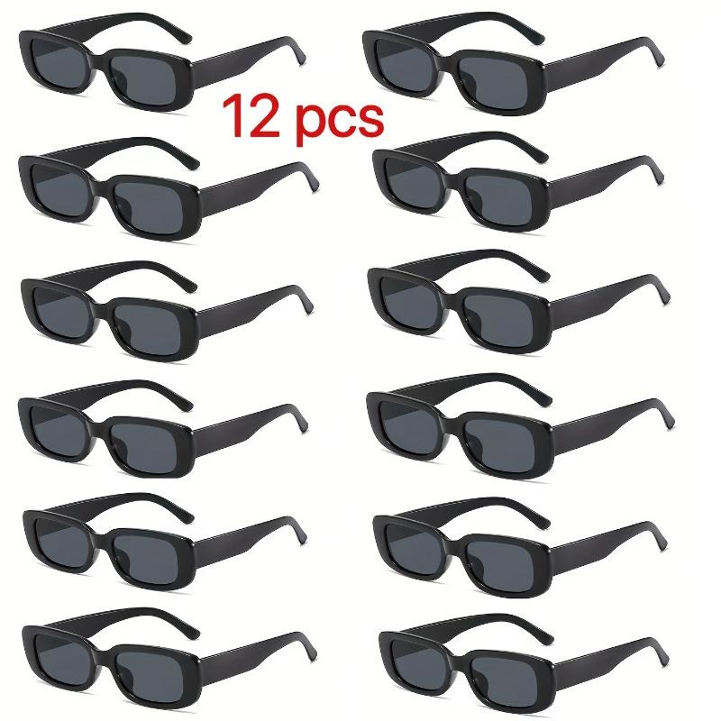 12 Piece Set of Small Frame Casual and Fashionable Sunglasses Black High-end Cool Glasses Suitable for Beach Travel