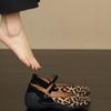 Fashion 2025 Soft Sole Flat Shoes Women Fashion Round Head Shallow Mouth Leopard Print Cow Suede Set Foot Non-slip Single Shoes