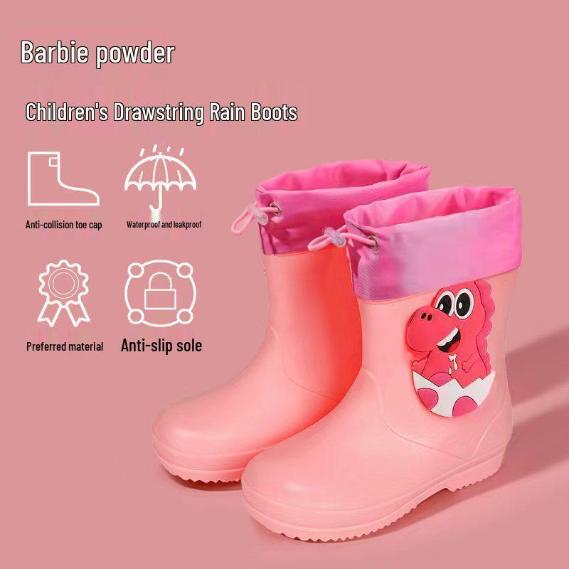 Kinder Cartoon Wasserdichte Rutschfeste Gummistiefel mit Plüschfutter für Kleinkinder und größere Kinder