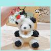 Cute Panda Plush Keychain With Scarf And Flower Decoration For Gift And Accessories