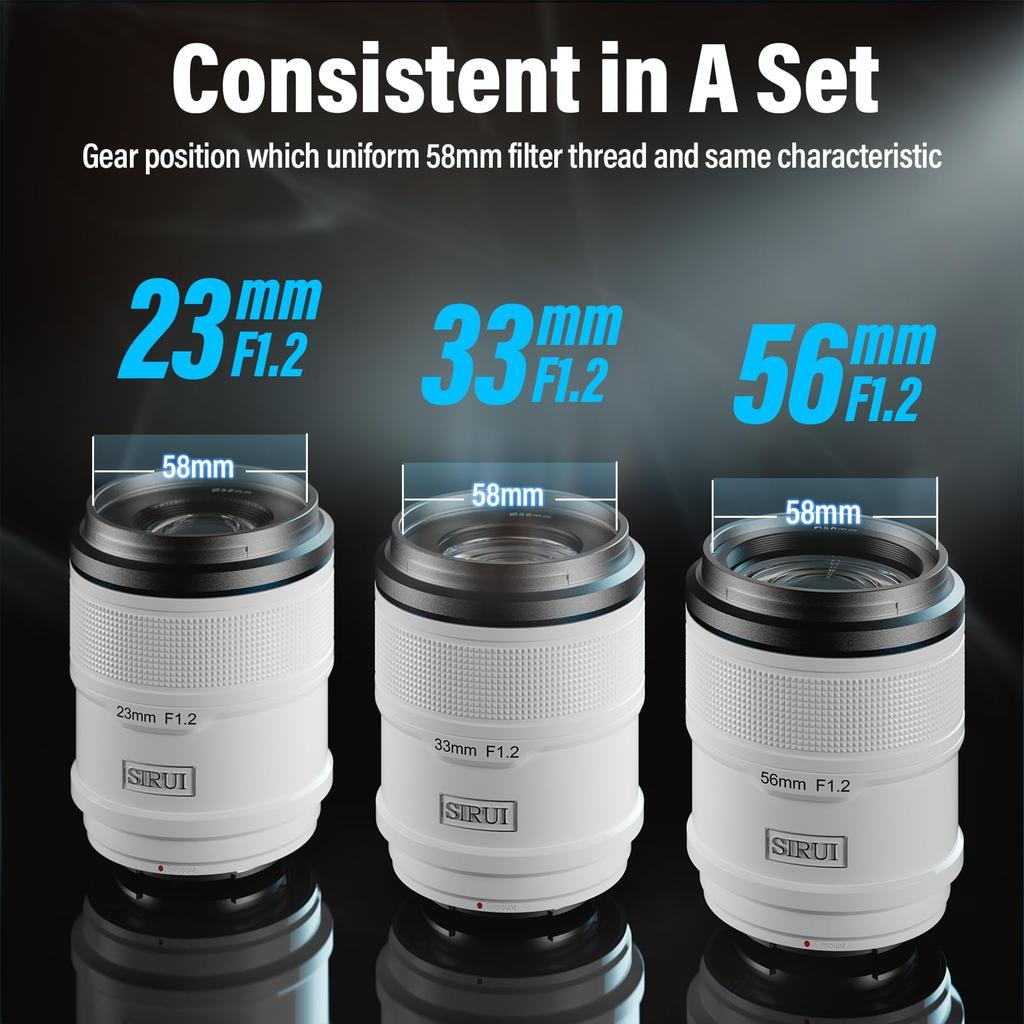 Sirui Sniper 23mm Autofocus Wide Angle Camera Lens A5 A6 A7 FX A9 Series Lens, F1.2 APS-C ZV-E (E Mount, White)