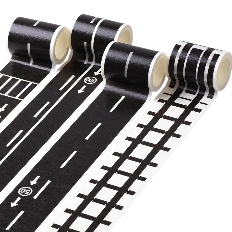 1 Pcs 5m Railway Train Curve Design Paper Washi Tape Diy Road Traffic Adhesive Tape Scrapbooking Sticker Label Masking Tape