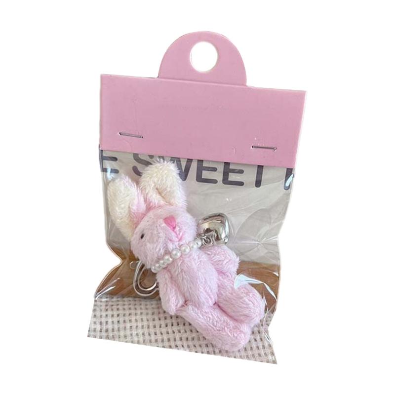 Cute Cartoon Rabbit/Bear Keychain Women's Bag Wallet Purse Pendant Charm Fun and Unique Accessory for Phone Bags Keys