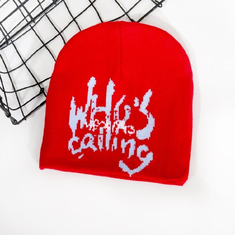 Jacquard Letter Hat Girls Bonnet 2000S Cool Girl Hat Women Headdress Casual Hat