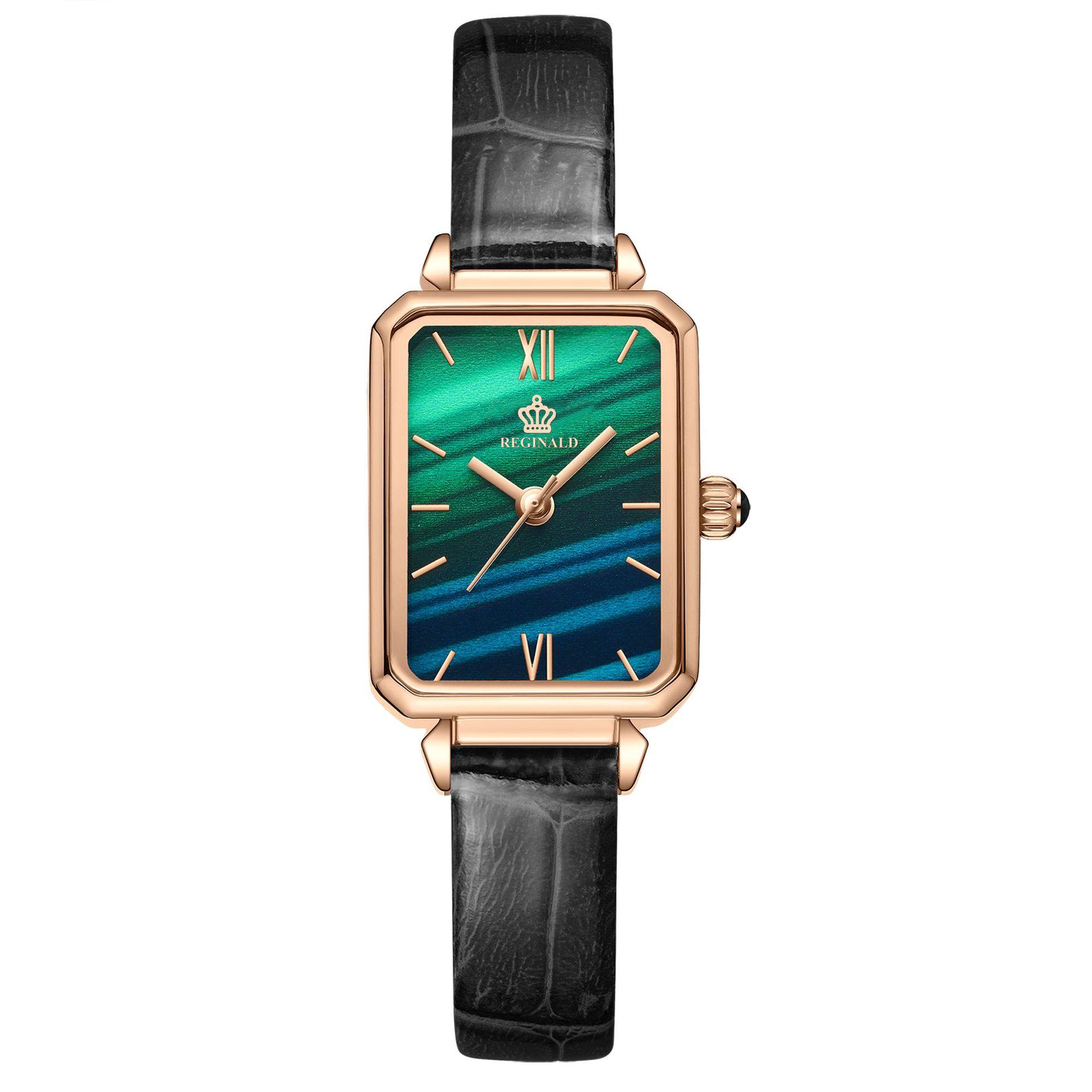 Женские часы, маленькие зеленые часы, простой темперамент, мода, мода, водонепроницаемые кварцевые часы, студенты