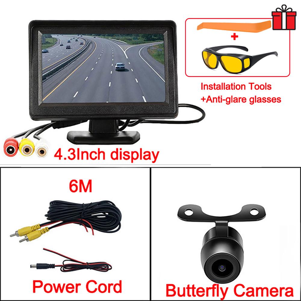 Buy One Get Two Free 4.3Inch Rear View Camera Monitor Screen Reversing Camera for Car Parking System Camera for Vehicle DashCam
