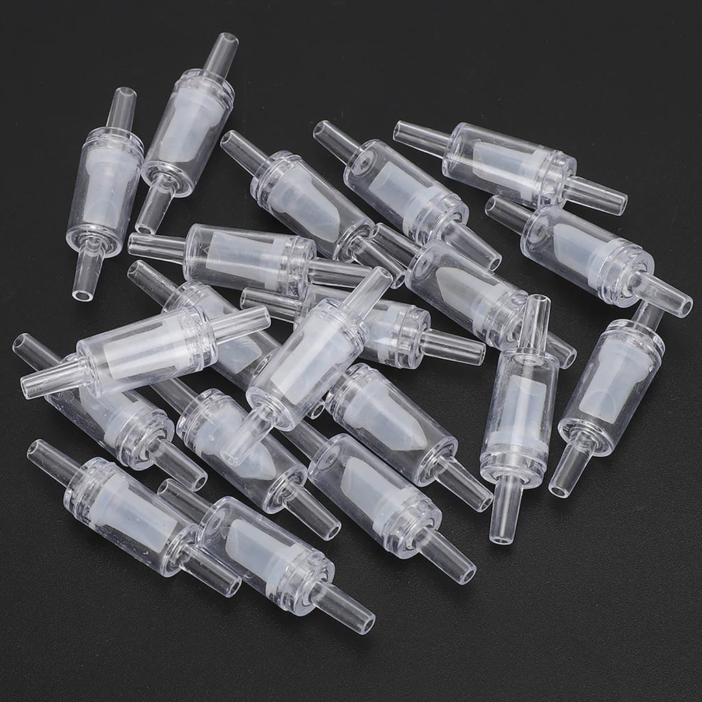 20pcs Aquarium Fish Tank Air Pump Accessories Unidirectional Water Check Valve Transparent