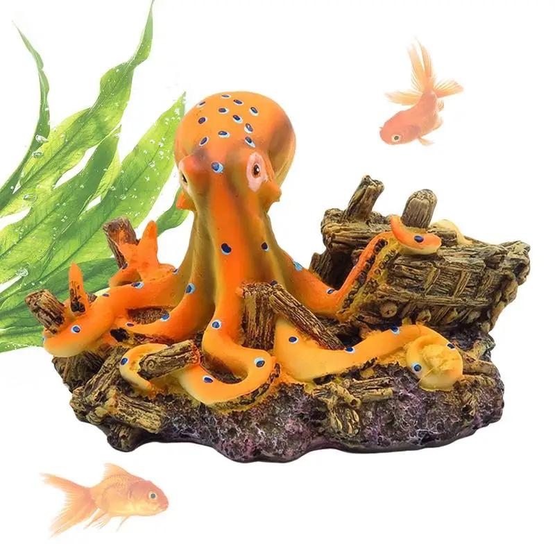 Aquarium Landscaping Octopus Decoration Tank Cute Sea Animal Decor Octopus Aquarium Landscaping Accessories For Freshwater Or