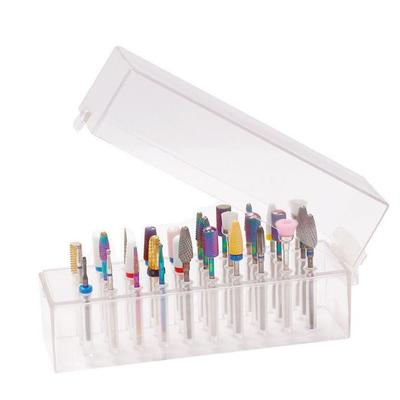 30/48 Holes Nail Drill Bits Storage Box Professional Nail Drill Display Stand Manicure Container