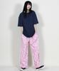 Deumakeu Flower Pattern Side One-Pleat Semi-Wide Pants Hot Red