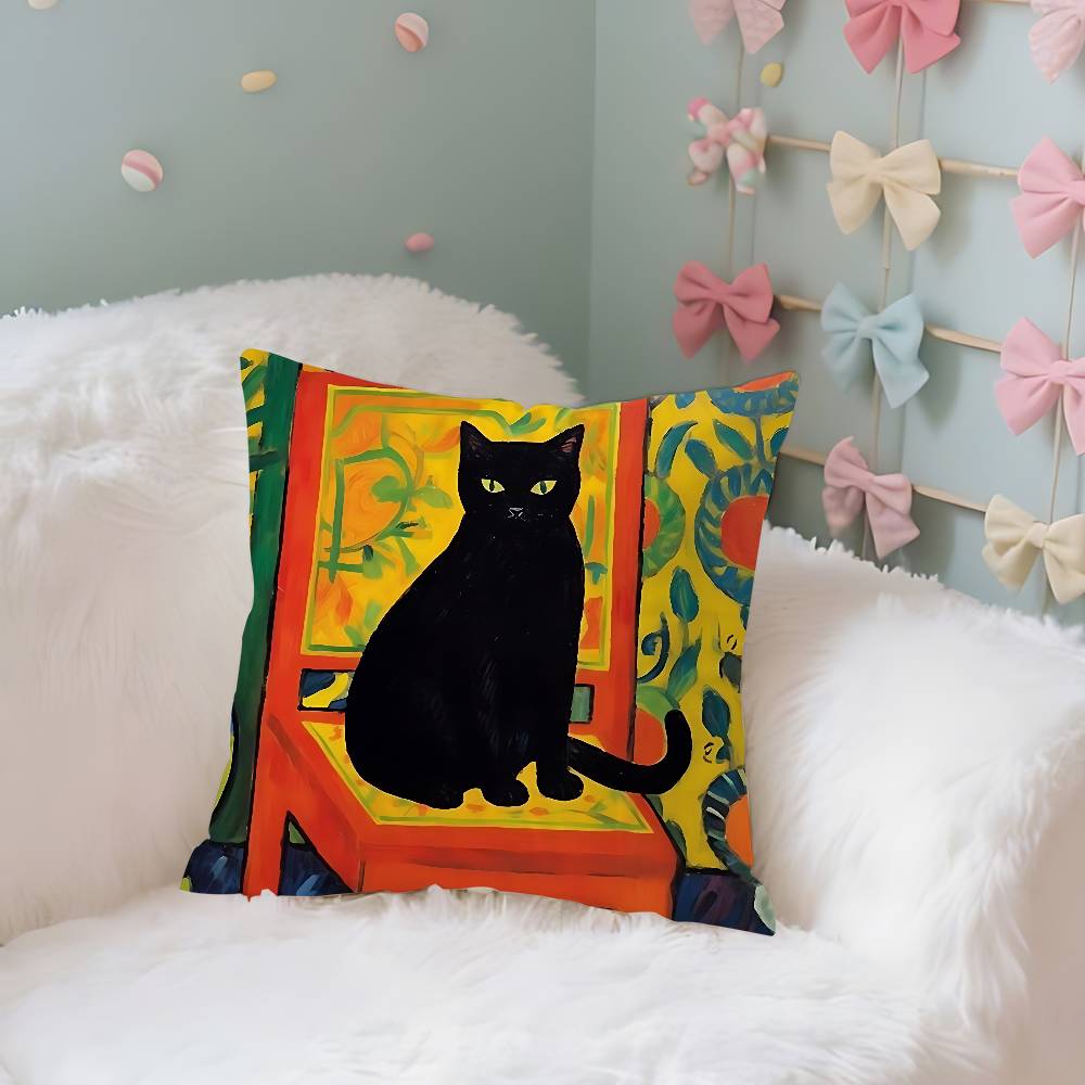 Henri Matisse Cat Pillow Case Throw Pillow Cover Nordic Vintage Style Cushion Covers Home Living Room Sofa Couch Seat