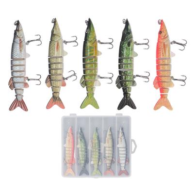 Fishing Lures 9 Jointed Slow Sinking Hard Built In Rattle Lifelike Swimbait Fishing Bait for