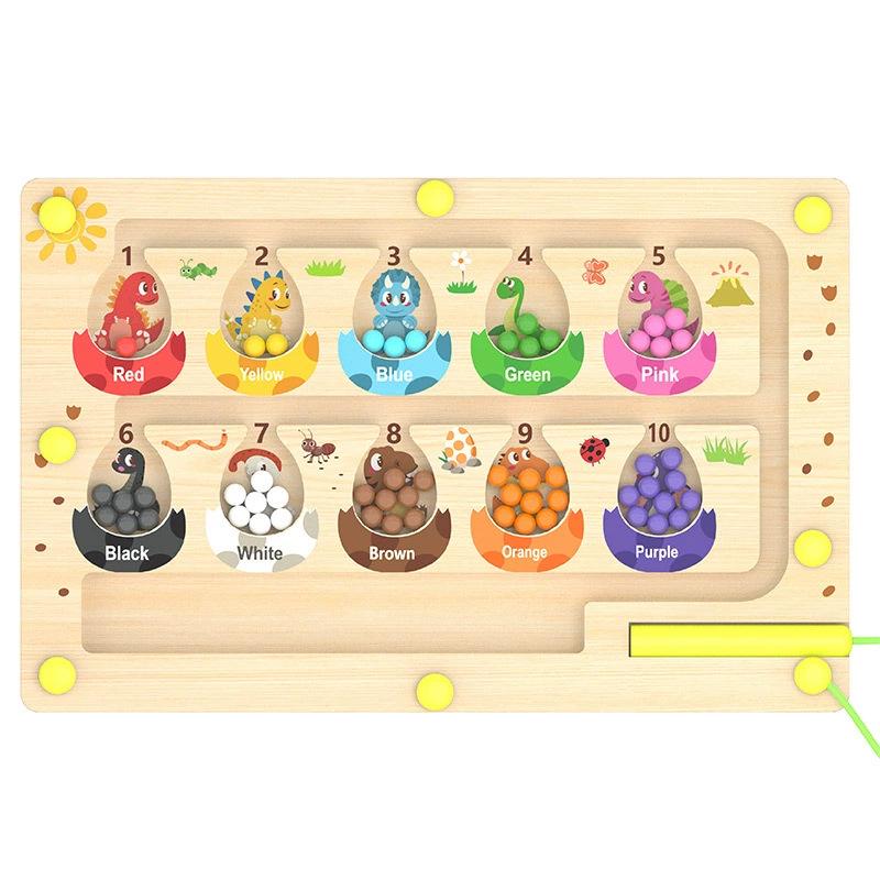 Children's Magnetic Bead Maze Toy: Educational Pen Control, Counting & Color Recognition Aid