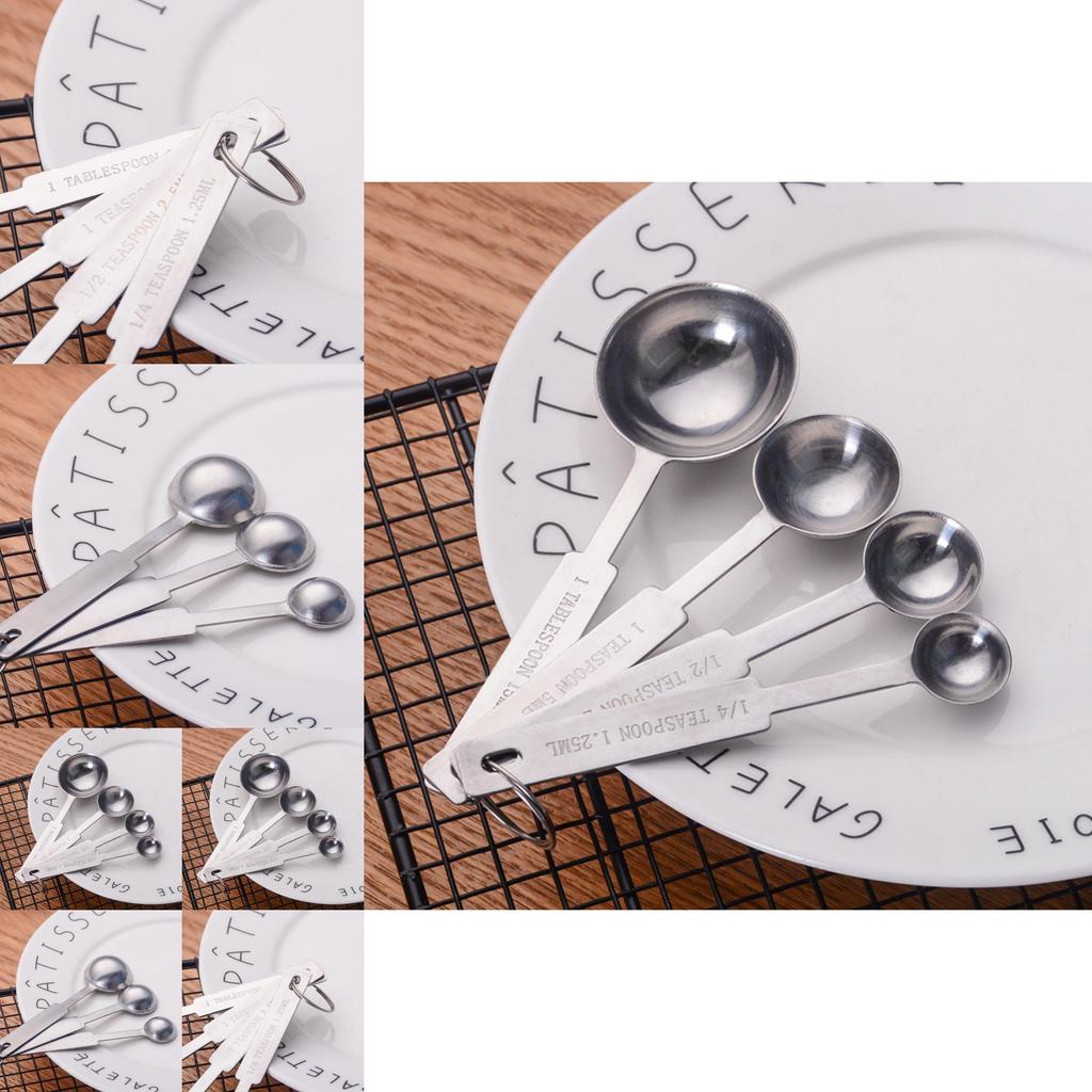 Durable Stainless Steel Measuring Spoons Set Of Four Perfect For Every Kitchen Task