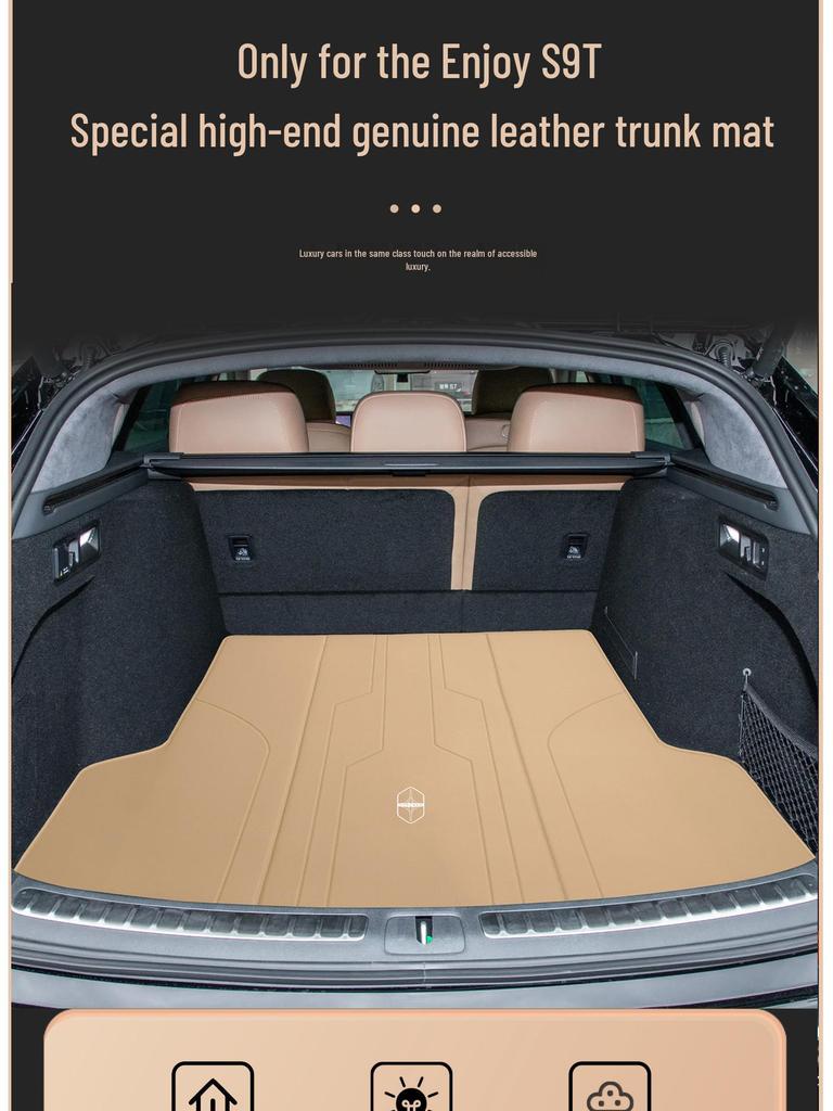 Trunk and Tailgate Mats for 2025 Honda Enjoy S9T Shooting Brake Touring Edition, Range-Extended Electric Vehicle, Genuine Leather.