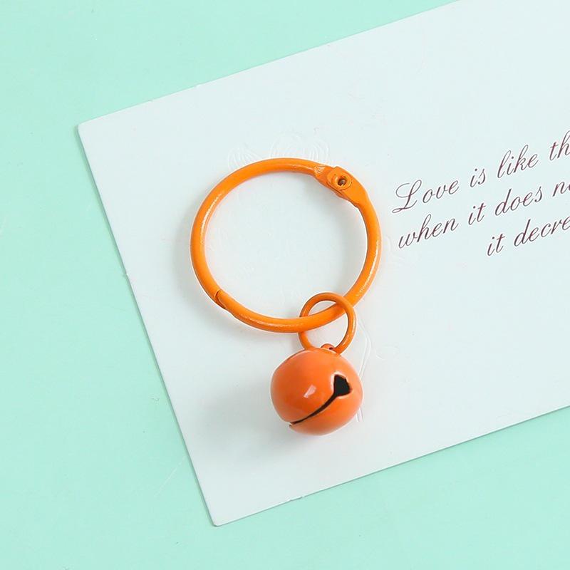 Colorful 14mm Alloy Card Ring Bell Keychain Pendant for DIY Accessories