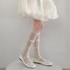 Sweet Cartoon Lace Ruffle Mesh Mid-Calf Socks - Transparent, Thin, Summer Style for Women