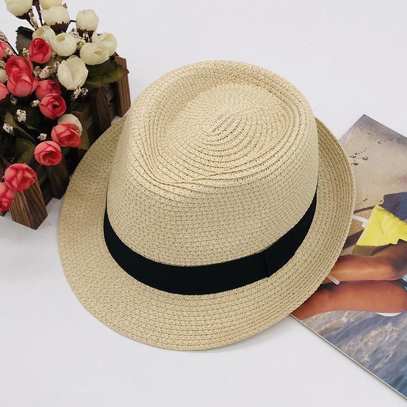 Logo Can Be Customized For Spring And Autumn Short Brim Top Hat Promotional Gift Hat Straw Hat Versatile Gift Hat For Men And Women
