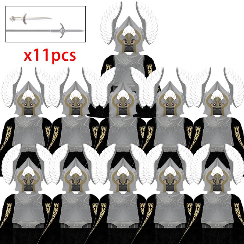 MOC Creative Medieval Game Valley Kinghts Ailin Guard Figures Warrior Armored Soldiers Army Weapons Helmet Blocks Bricks Toys