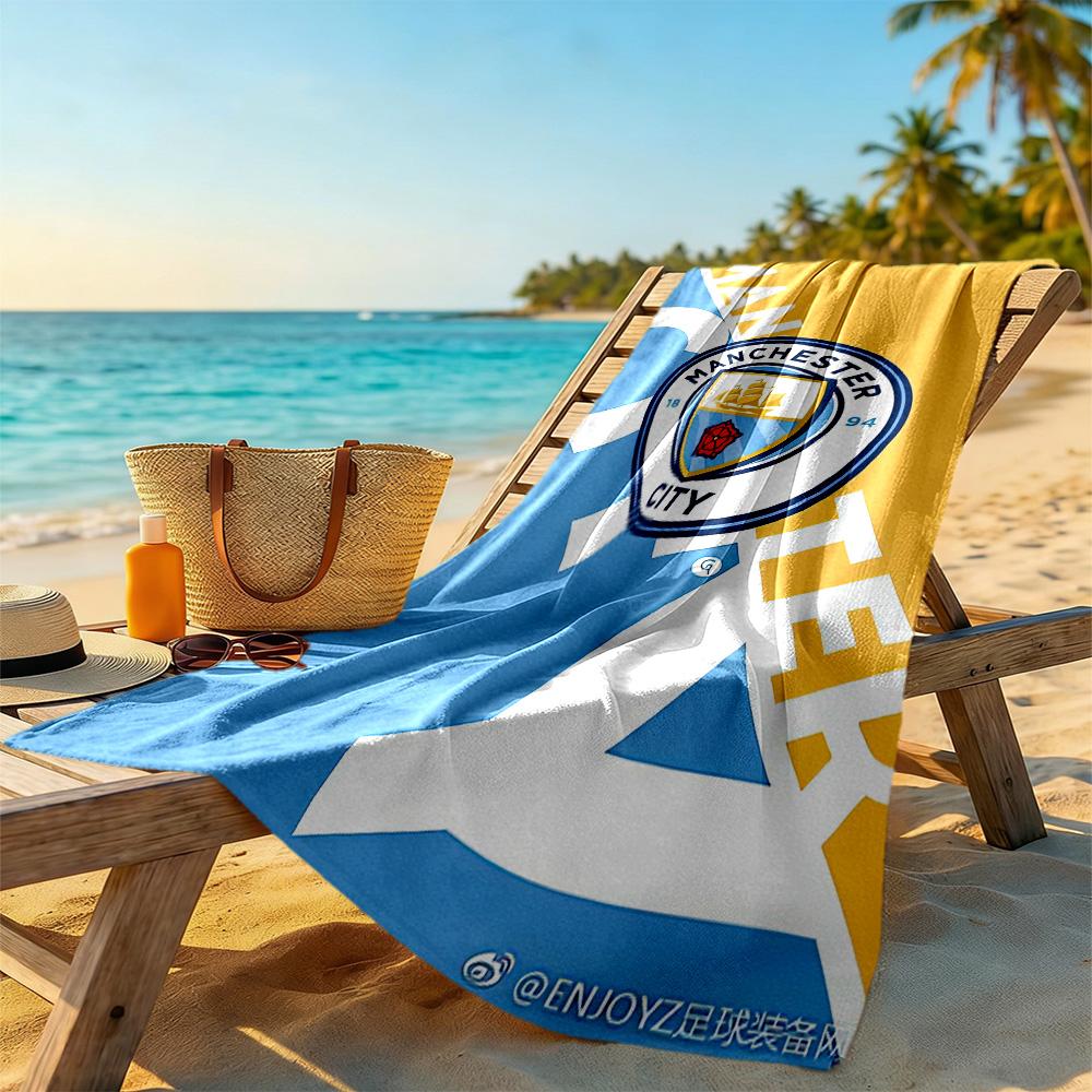 First Place Manchester City Fc Logo Beach Towel Soft Durable Quick-Dry Comfortable Lightweight