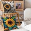 Art Sunflower Pillow Case Removable Washable Cushion Cover – All-Season Soft Linen