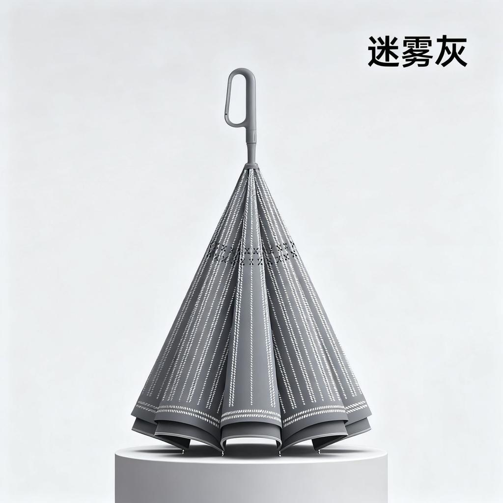 Ring-lock double-layer fully automatic reverse umbrella, long handle, large car umbrella, enlarged, reinforced, thickened, wholesale umbrellas for