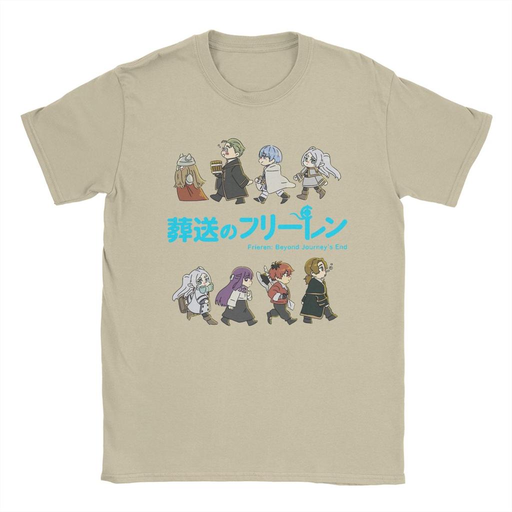 Frieren Trička s plnou postavou pro muže Bavlna Móda pro pánské tričko Kulatý výstřih Anime Tričko Krátký rukáv Topy Originální
