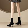 Fashion Spring Autumn Vintage Slimming Women Sock Boots Ladies Concise High Heel Short Botas Zapatos De Mujer