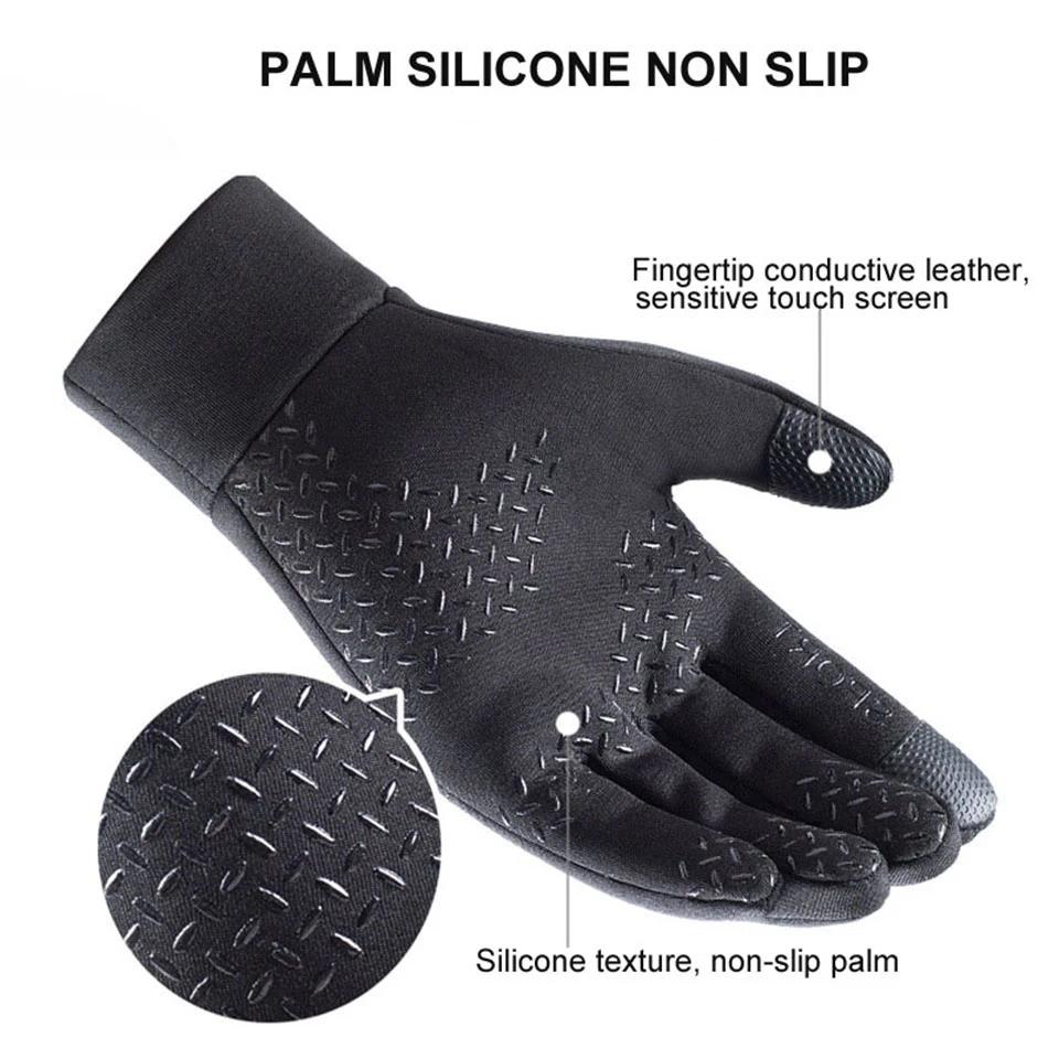 1 Pair of Winter Warm Cycling Waterproof Gloves Windproof Sports Fishing Touch Screen Driving Motorcycle Skiing Anti-Slip Gloves