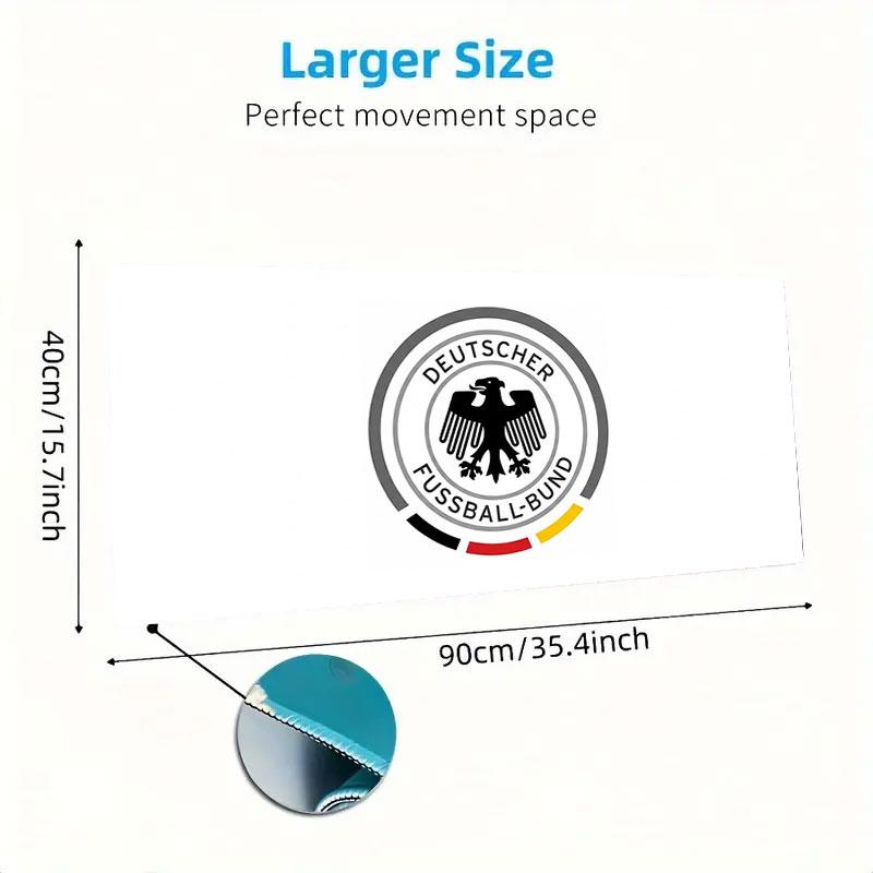 German Football Emblem Large Size Mouse Pad Large Gaming Table Cushion Nonslip Laptop Tablet Big Mousepad Xxl Mat Mini Pc Playmat With Lock Edge
