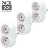 Pack 3 Power Strips - WAYTEX - Monobloc 2 Female Schuko - 16A - Child Protection - Indoor