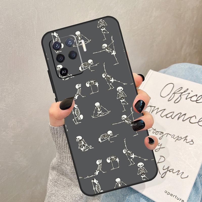Skeleton Yoga Case For Oppo A40 A60 A80 A78 A38 A18 A98 A58 A96 A76 A16 A94 A74 A54 A15 A17 A57 A77 A5 Pro