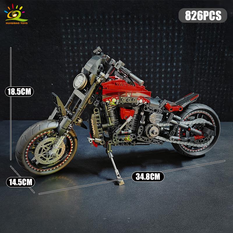 

Non-Toxic 826Pcs Moc Motorbike Model Building Blocks Technical Moto Bricks Toy For Kids Children Adult Collection Ornaments