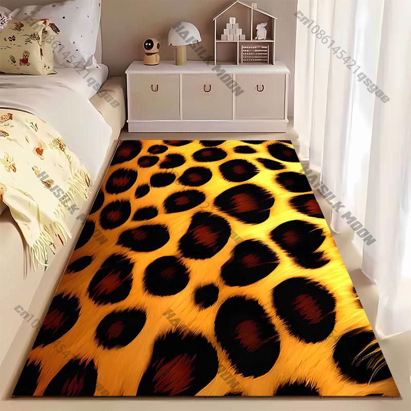 Leopard Fur Pattern Design Carpet Yoga Living Room Room Decor Children's Crawling Mat Doormat Area Rug Games Mat