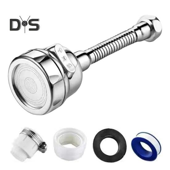 

Удлинитель для крана, вращающийся на 360 градусов, поворотный распылитель, 3-скоростной дизайн потока воды, поворотная головка крана, насадка для крана серебряный