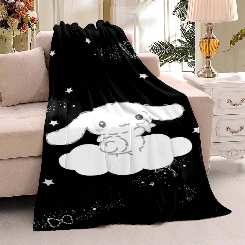 This 3D Adorable My Melody and Cinnamoroll Cartoon Flannel Blanket Is Comfortable and Soft, Suitable for Use In Bedrooms, Beds,