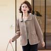Middle-aged and old women's clothing spring and autumn fashion lapel jacket top short thin age-reducing autumn casual jacket