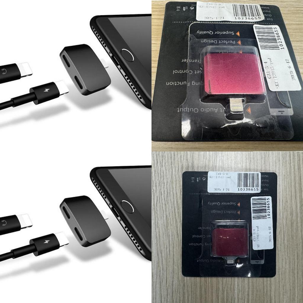 Apple Lighting To Usb Headphone Adapter With Dual Function For Iphone Audio And Charging