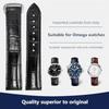 [Nywing] Watch Band Omega Strap Omega 19mm 20mm 21mm 22mm D Buckle Genuine Leather Crocodile Patt...