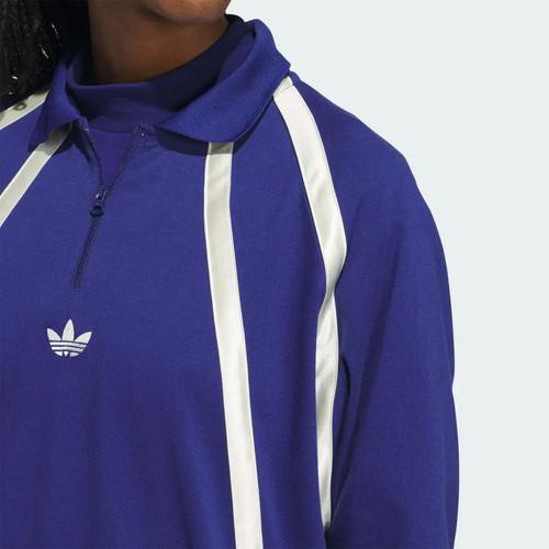 Adidas Originals Rugby Long Sleeve Polo Shirt Unisex Blue