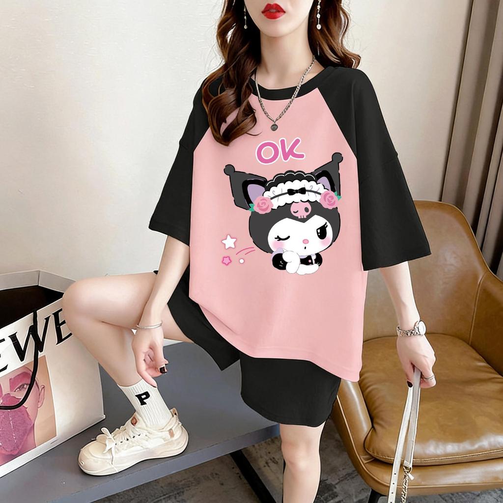 Plus Size Women's Loose Short Sleeve Cartoon T-Shirt - Korean Style Summer Top