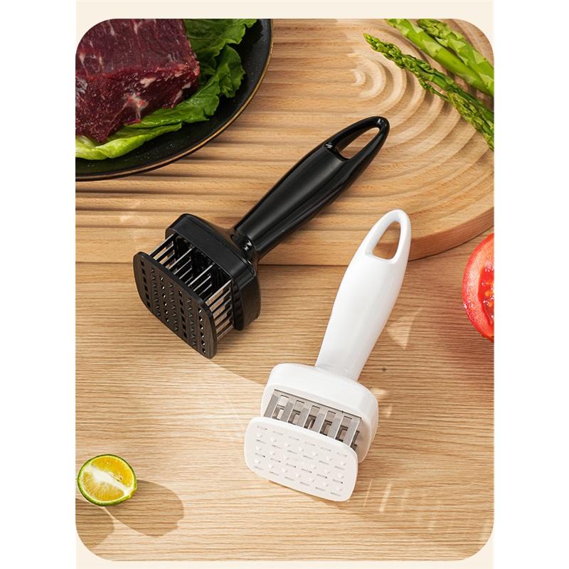 Stainless Steel Automatic Rebound Hammer Meat Floss Meat Needle Household Kitchen Steak Broken Tendon Beef Chicken Flavor Perforator