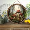 2D flat hanging decorative signs,nterior wall or door decoration, garden decoration,the pattern is red mushroom forest,a housewarming gift for friends