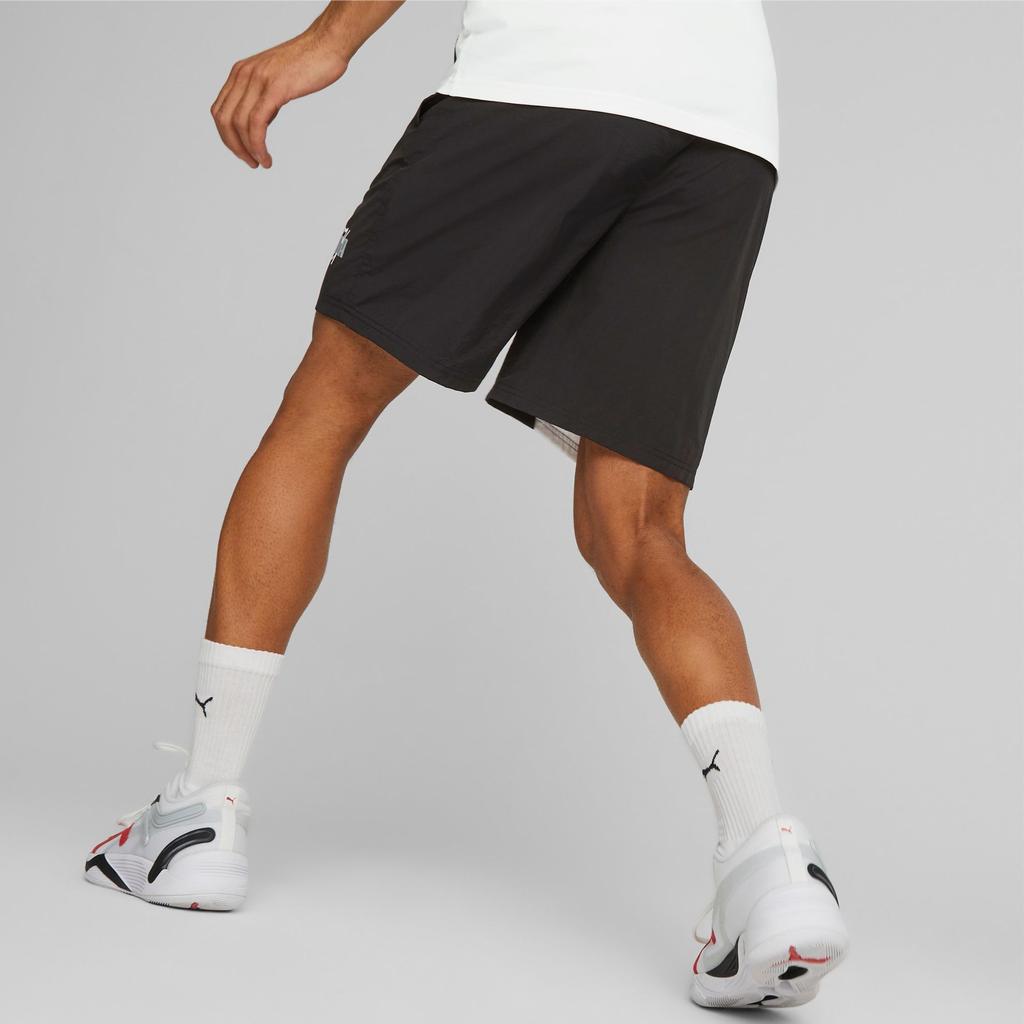Puma Colorblock Shorts mit elastischer Taille Basketballshorts Herrenhosen Schwarz Weiß 534198-07