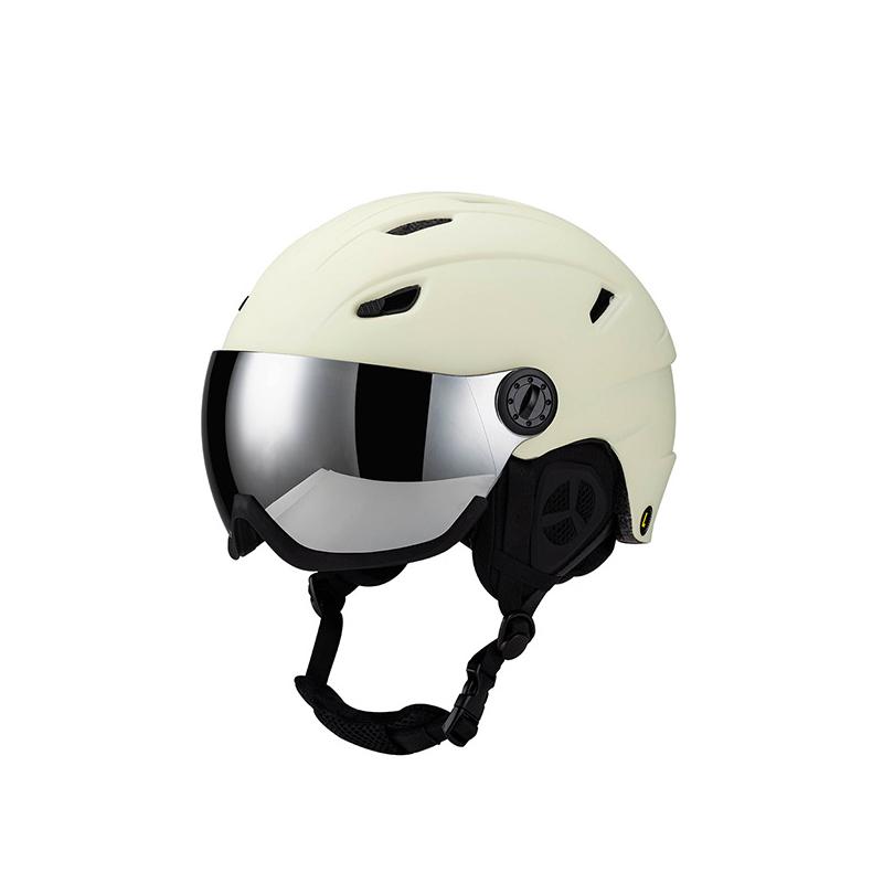 F-SH-47 Ski Helmet with Removable Liner and Ear Pads Goggles Compatible PC Material for All